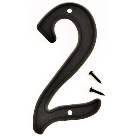 Hy-Ko 4In Black Plastic Number 2, 10PK A10292
